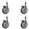 Service Caster 6'' Thermoplastic Rubber Swivel 3/4'' Expanding Stem Caster Set Total Lock Brake, 4PK SCC-EXTTL20S614-TPRB-34-4 - alternate 1